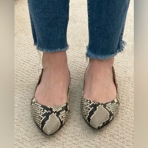 SJP by Sarah Jessica Parker Snakeskin Print Leather “Story” Flats